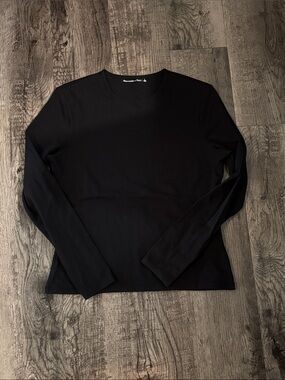 Abercrombie & Fitch Long-Sleeve Double-Lined Tee - Black - Size Large